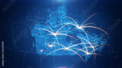 Map of the Canada with the animated background.