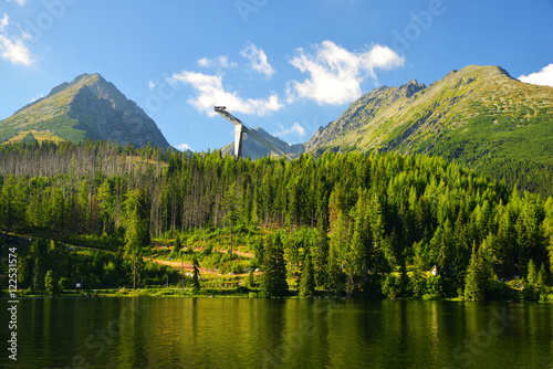 Mountain lake Strbske pleso in National Park High Tatras, Slovakia, Europe