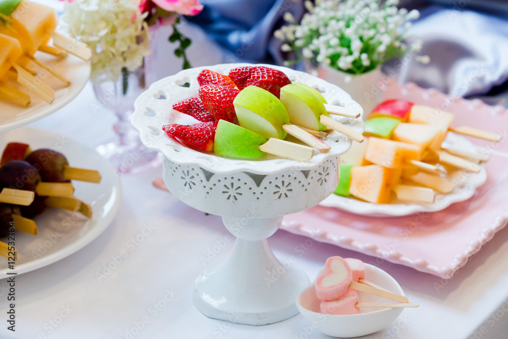 fruit and sweet wedding wedding reception