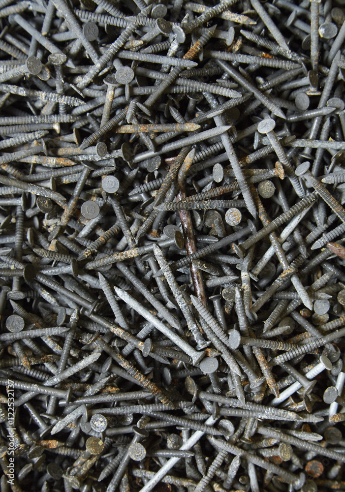 A full page of metal nails background texture A full page of metal nails background texture