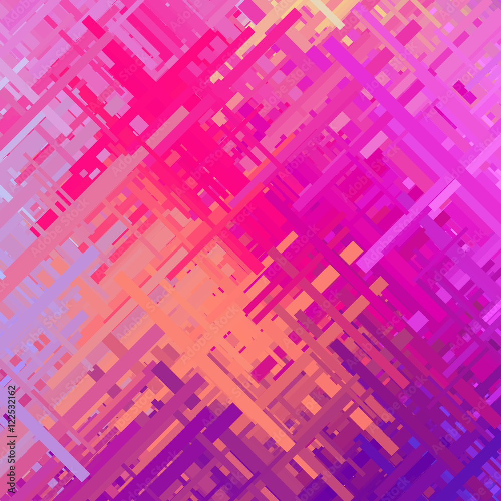 Pastel pink glitch background, distortion effect, abstract texture, random trend color diagonal lines for design concepts, posters, wallpapers, presentations and prints. Vector illustration.