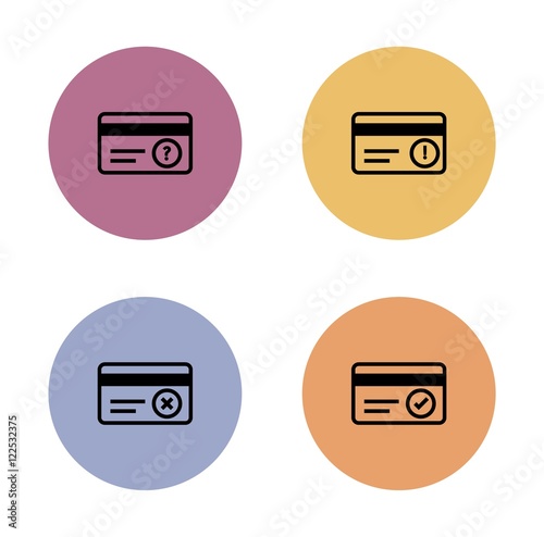 credit card simple flat icon in color circle