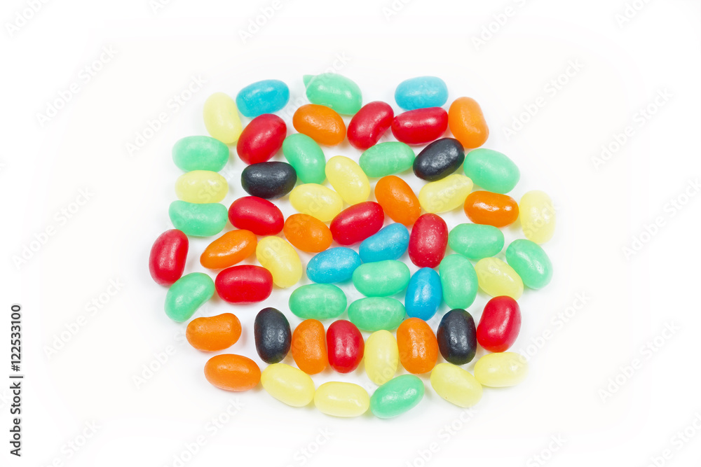 Jelly beans on white Jelly beans on white