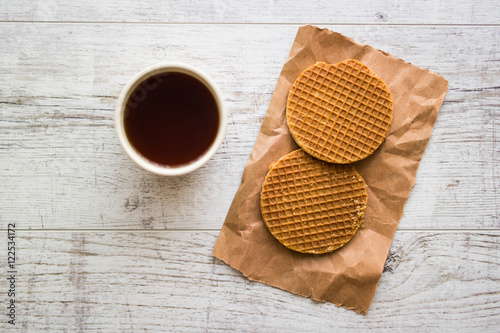 Stroopwafels / Caramel Dutch Waffles with tea or coffee.