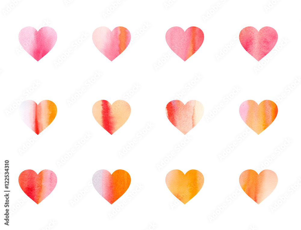 Watercolor Hearts background