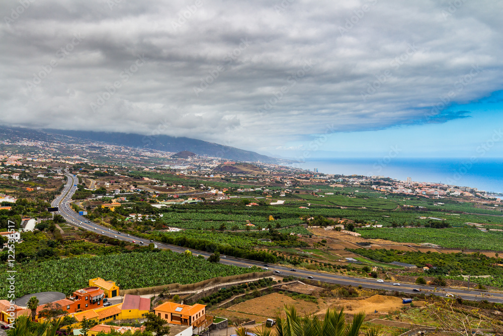 La Orotava Valley from Mirador de Humboltd, Tenerife, Canary Islands.