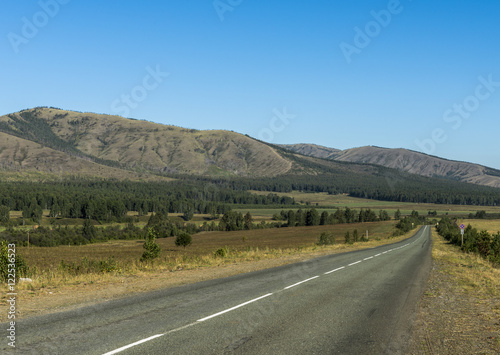 The road in the mountains of the Southern Urals.