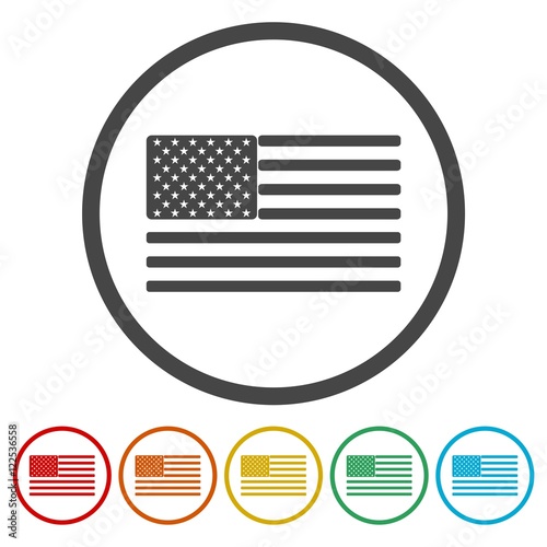 The USA flag in circle