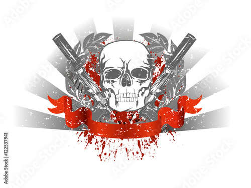 skull with pistols