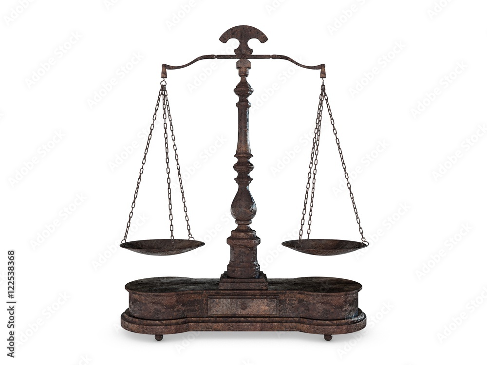 Rusty metal scales on white background. 3D rendering. Rusty metal scales on white background. 3D rendering.