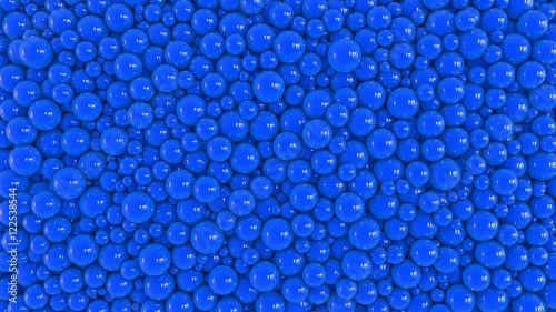 A mass of blue balls. 3D rendering. Abstract background.