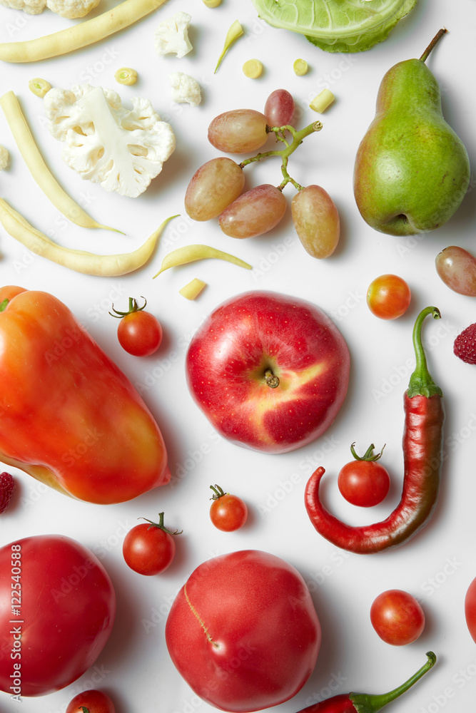 Healthy food on a white background Healthy food on a white background
