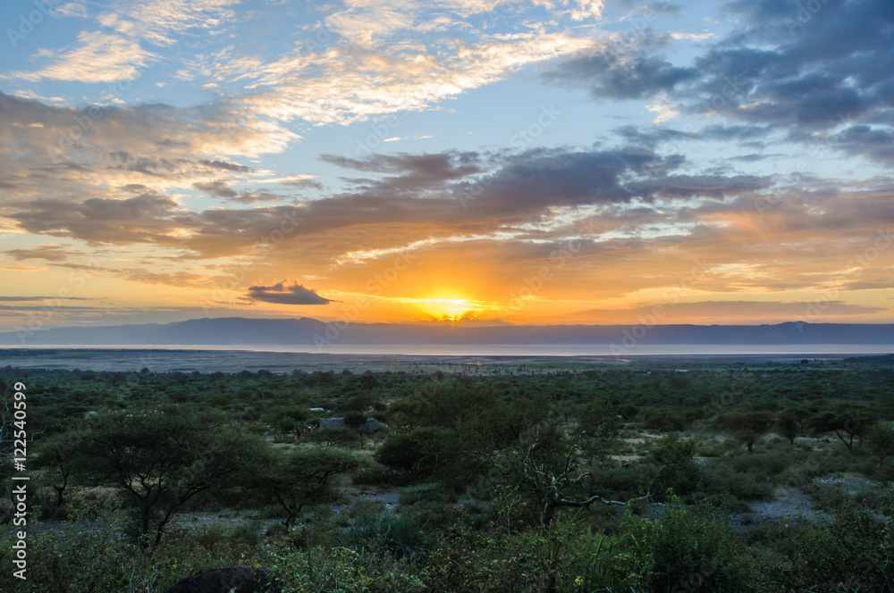 Sunset colors at Lake Eyasi, Tanzania