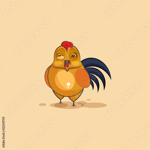 Cock sticker emoticon with angry emotion