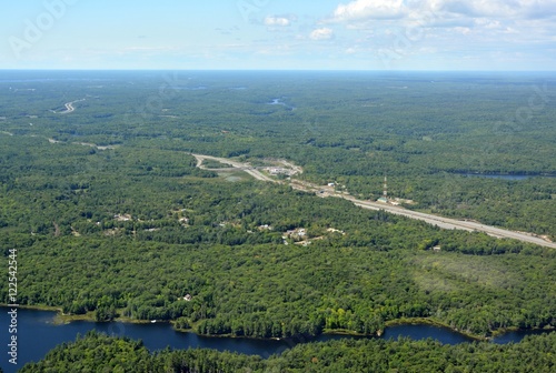 aerial view of the Georgian Bay near highway 400 exit 214 Seguin trail , Ontario Canada