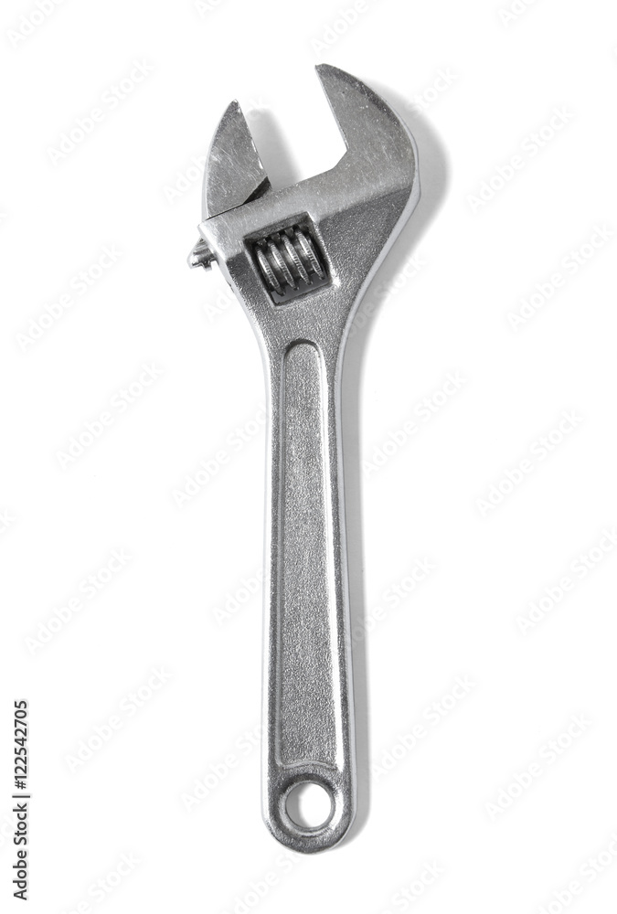 A pair of adjustable silver pliers isolated on a white background A pair of adjustable silver pliers isolated on a white background
