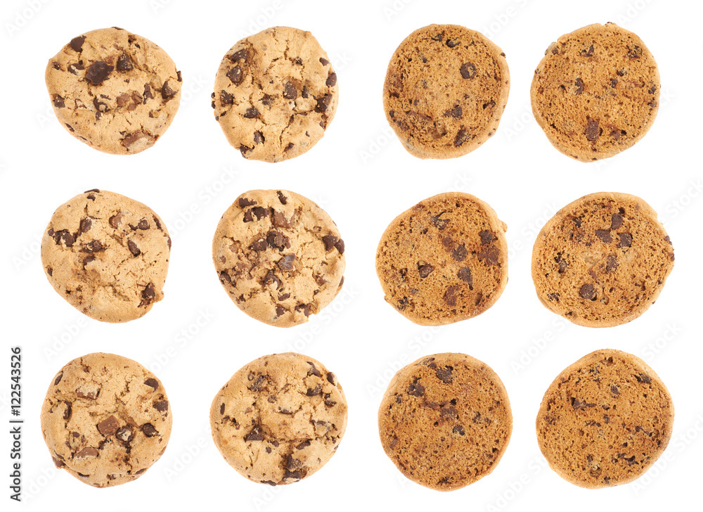 Pile of cookies isolated over the white background Pile of cookies isolated over the white background