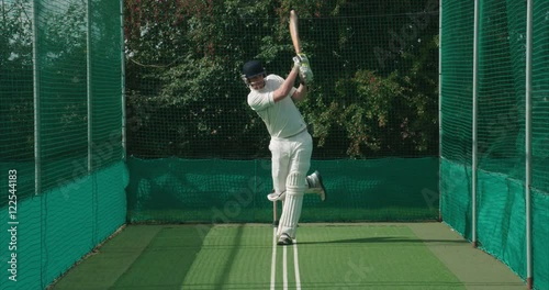 Cricketer in nets. photo