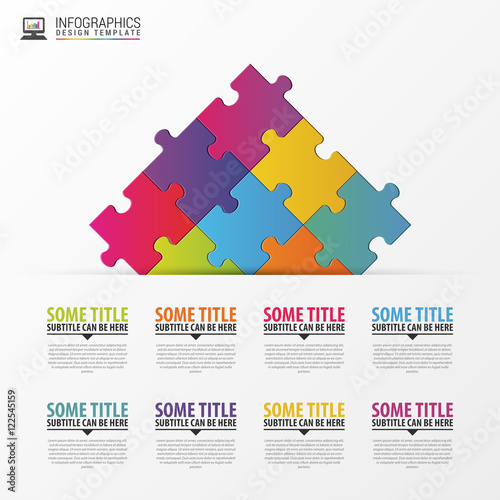 Puzzle piece infographics business concept. Vector