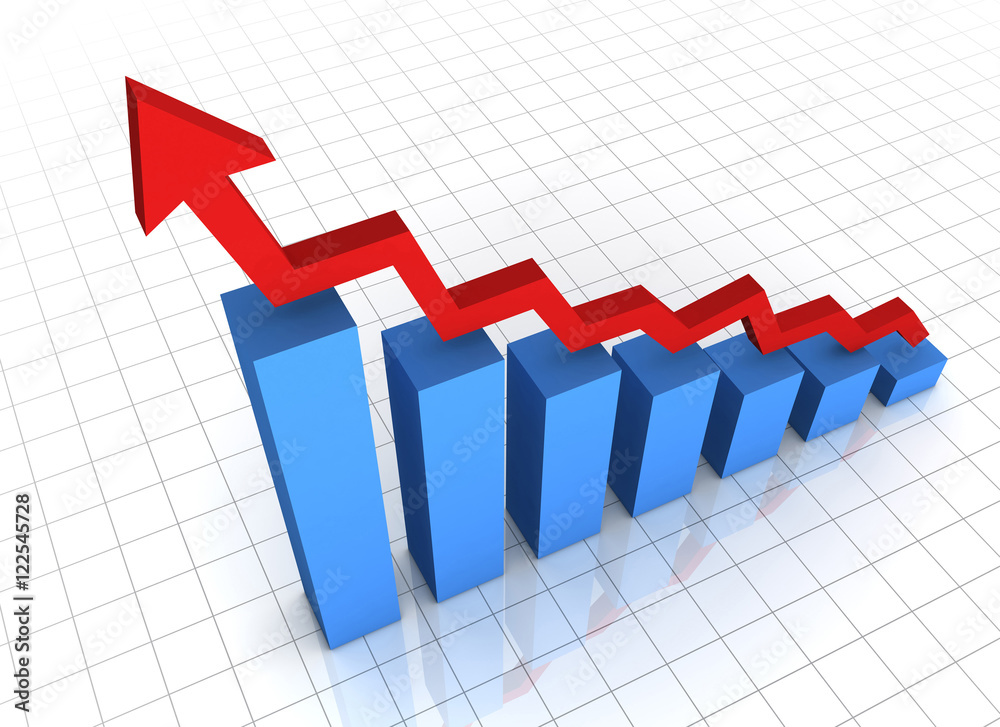 rising business graph 3d illustration rising business graph 3d illustration