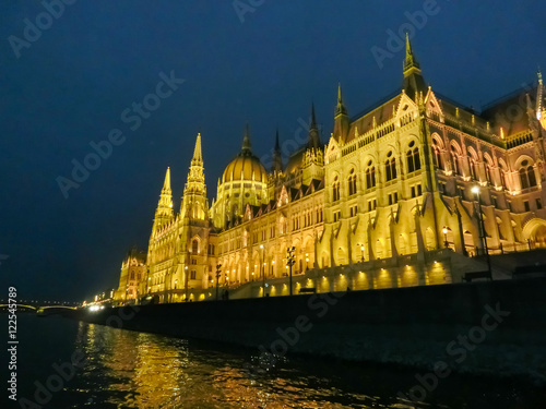 Budapest Parliament in Hungary at night