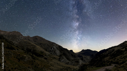 Milky Way over mountains