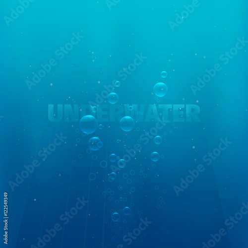 underwater landscape with bubbles 