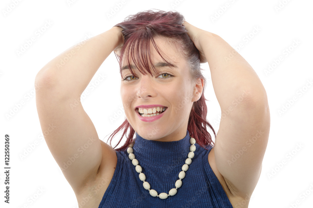 Fototapeta premium portrait of a pretty young woman fun