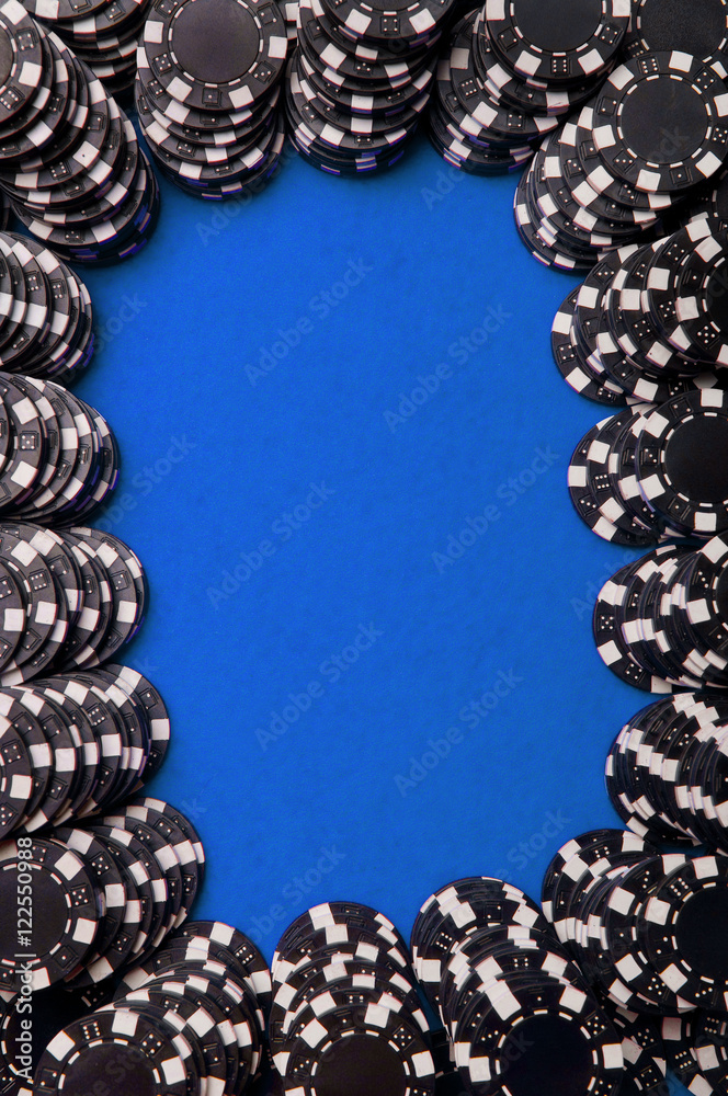 Poker Chips on Felt Poker Chips on Felt