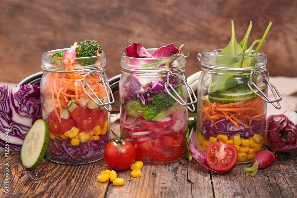 vegetarian salad in jar vegetarian salad in jar