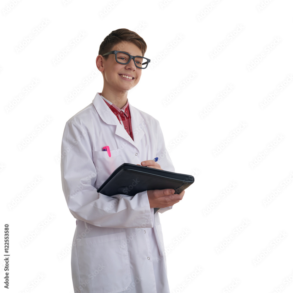 Cute teenager boy over white isolated background Cute teenager boy over white isolated background