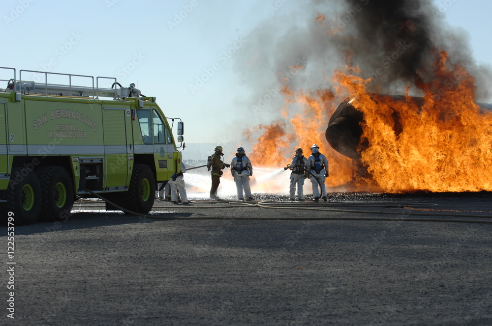 Obraz premium Firefighter training