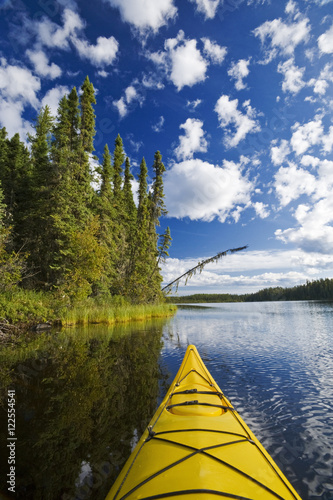 kayaking, Little Deer Lake, Lac La Ronge Provincial Park,  Northern Saskatchewan, Canada photo