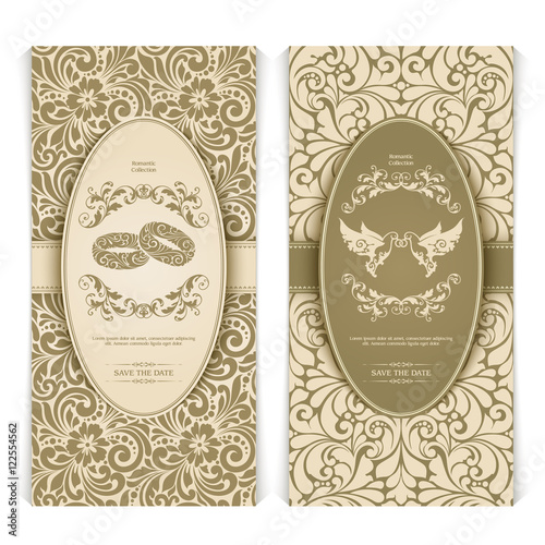 Elegant lace wedding invitation design