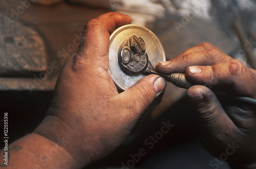 Queen Charlotte Islands, (Haida Gwaii), Haida artisan Myles Edgars, British Columbia, Canada.