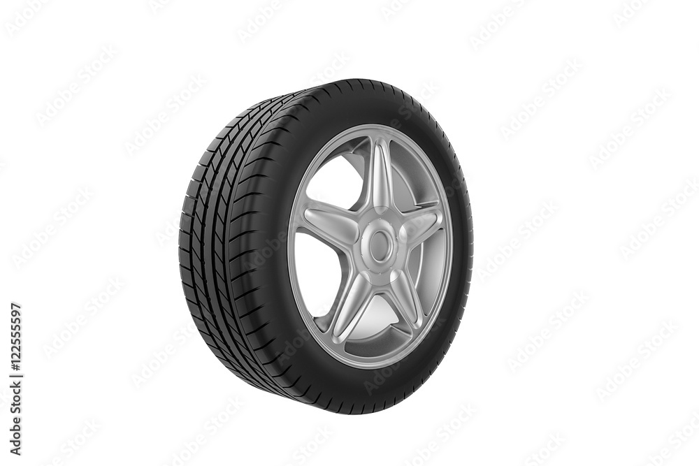 Car wheel. Isolated on white background Car wheel. Isolated on white background