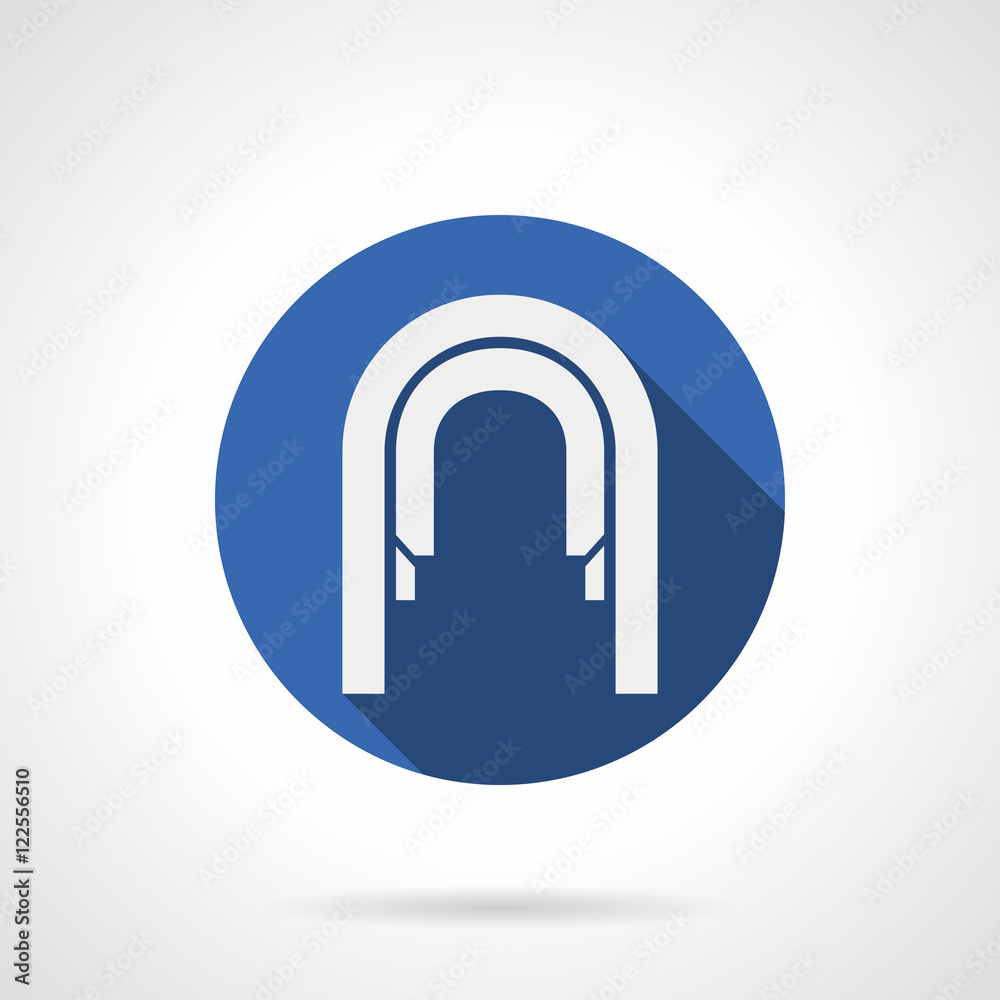 Arched passage blue round flat vector icon Arched passage blue round flat vector icon