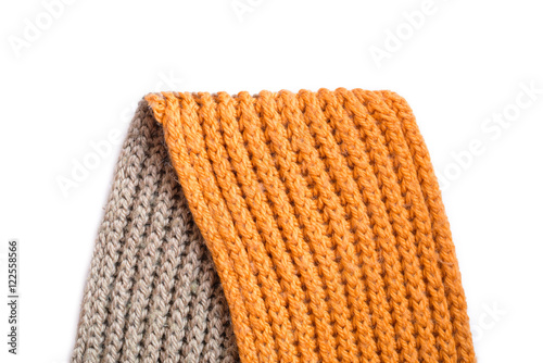 knitted piece of scarf isolated
