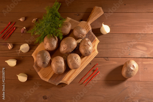 baked potatoes and spices