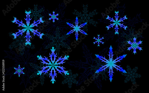 winter wallpaper, snowflakes