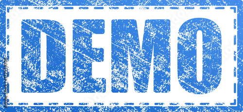 Demo blue grunge style shabby rubber stamp
