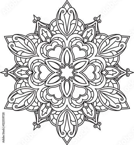 Abstract vector round lace design - mandala, decorative element