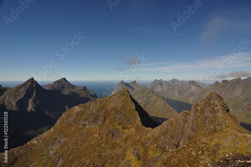 Lofoten islands, Norway, trek to Munkebu and Munkan mountain photo