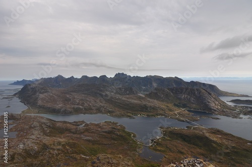 Lofoten islands, Norway, trek to Narvtinden mountain