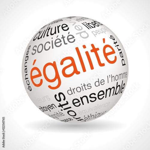 French equality theme sphere with keywords