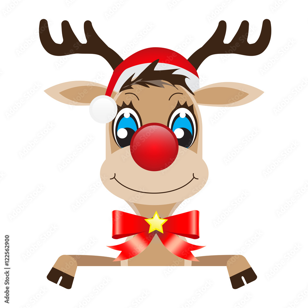 Rudolph Christmas banner Stock Vector | Adobe Stock