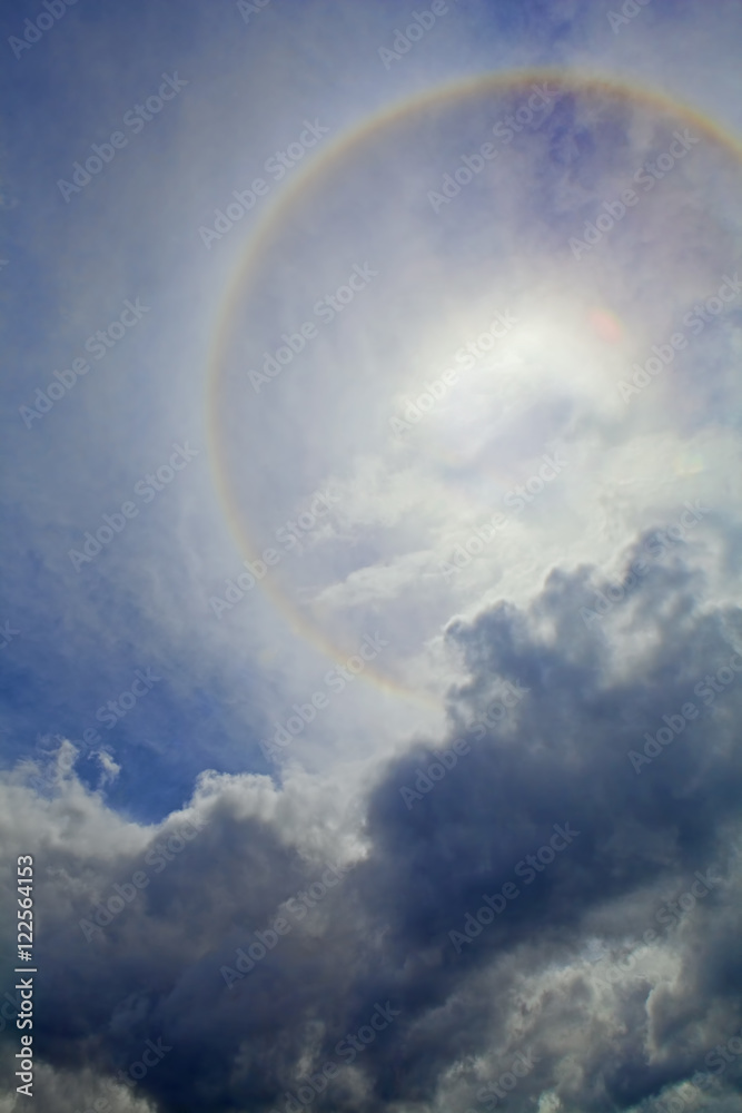 Solar halo with clouds Solar halo with clouds