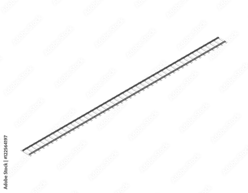 Railway track.Vector outline illustration. 3d isometric style. Railway track.Vector outline illustration. 3d isometric style.