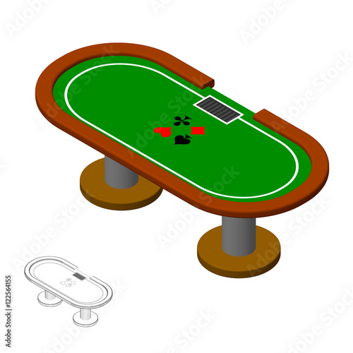 Poker table. 3d Vector colorful illustration.3d isometric style.
