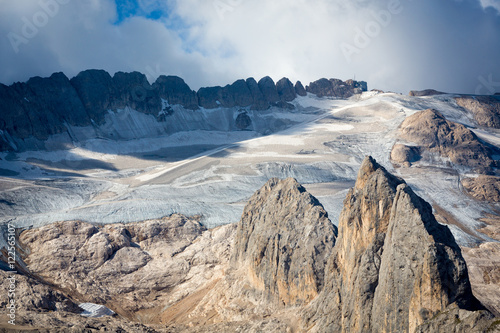 Marmolada glacier - majestic Queen of Dolomites, Dolomites mountains, Italy